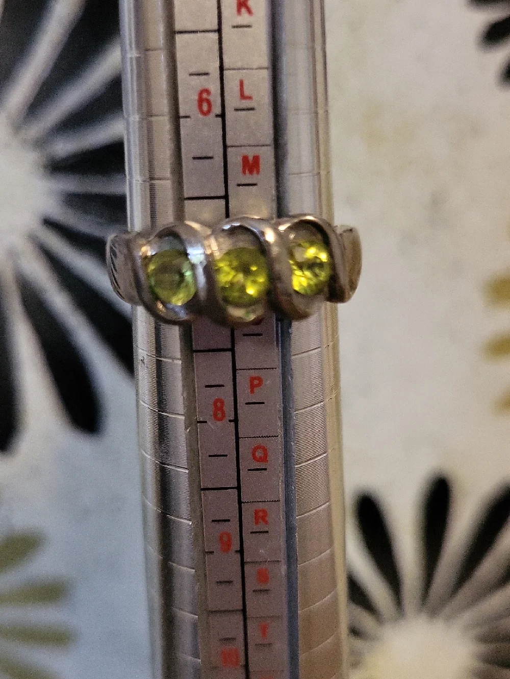 Sterling Silver Peridot Triple-Stone Ring -